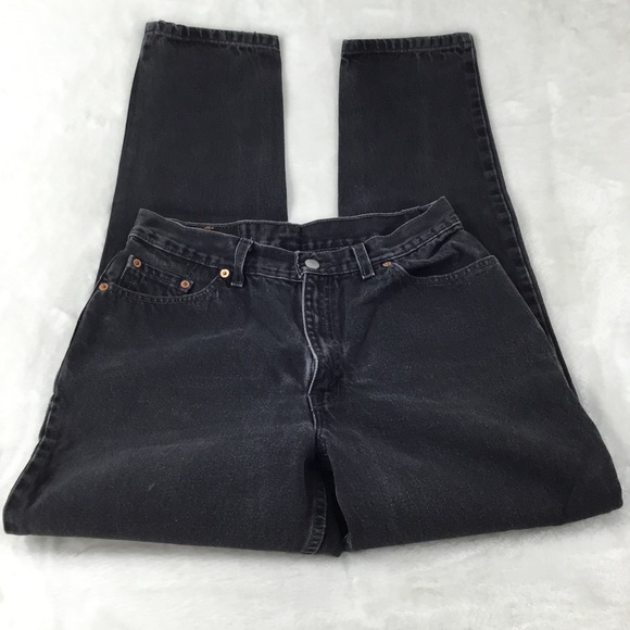 VINTAGE LEVIS 512 BLACK WASH DENIM JEANS 13 - Picture 4 of 9